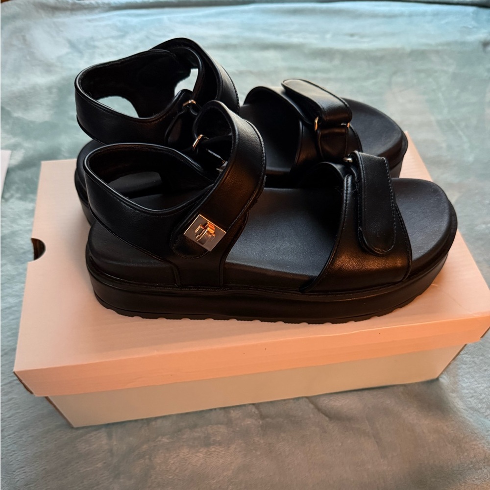 SO Black Platform Sandals